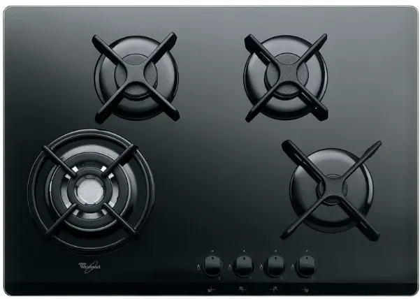 Whirlpool Gaskookplaat 70cm Glas AKT5000/NB